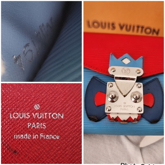 Auth Louis Vuitton Epi Tribal Mask Red/Blue Wallet on Chain - Picture 3 of 9